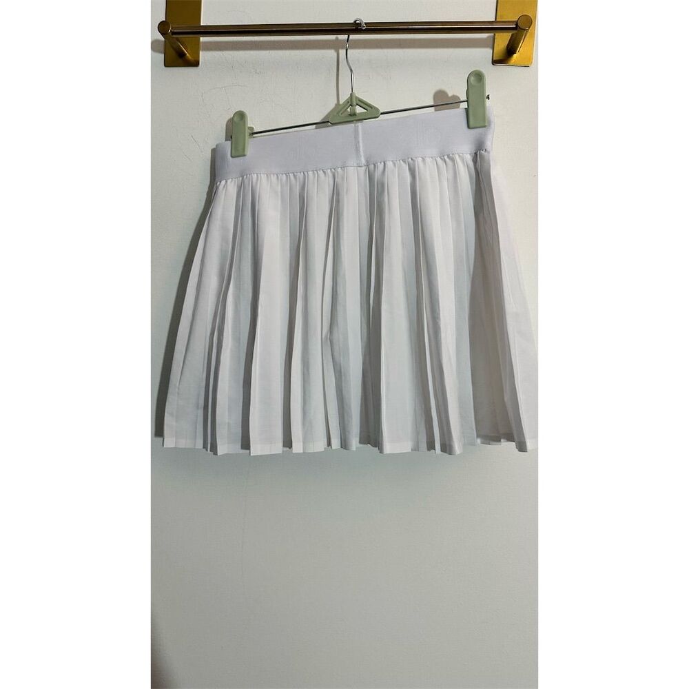 Alo Women's Pleated Tennis Skirt XS White High-Rise Elastic Waist Casual